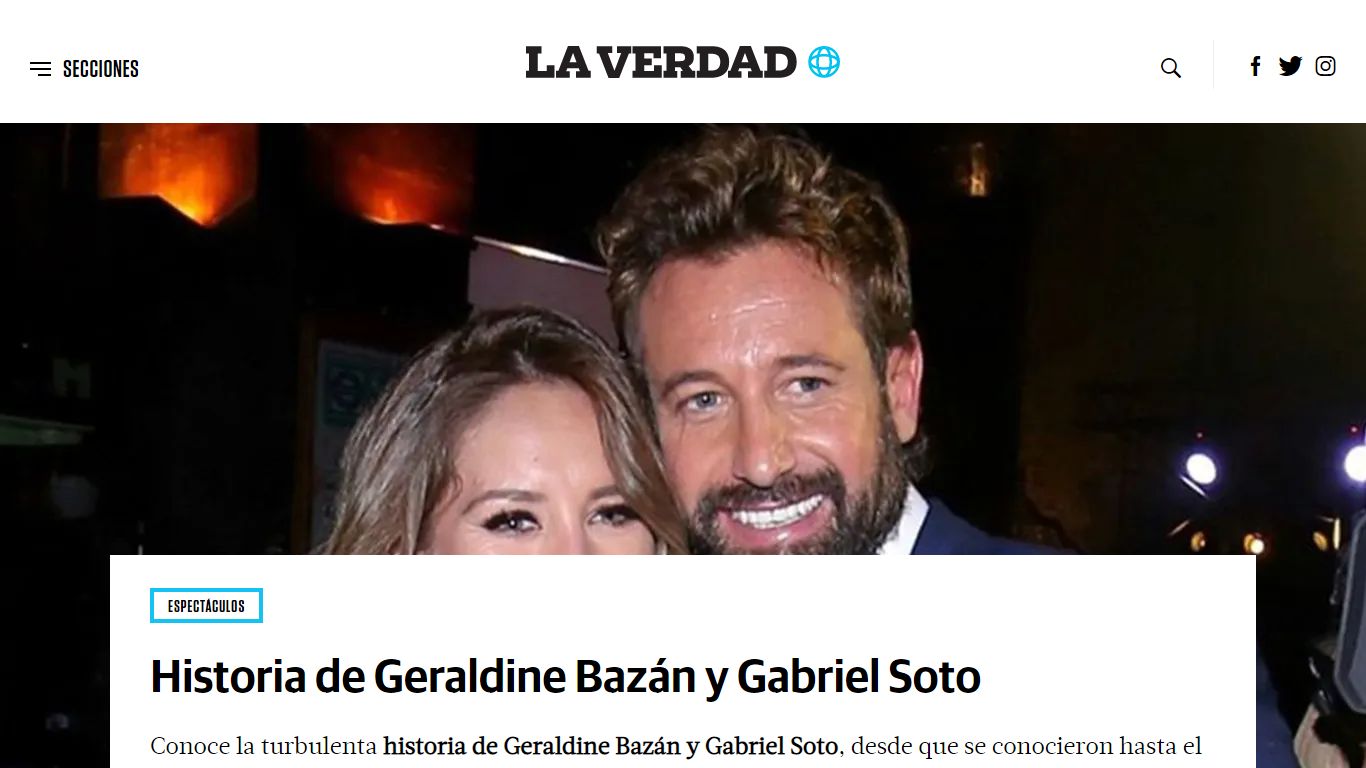 Historia de Geraldine Bazán y Gabriel Soto | La Verdad Noticias