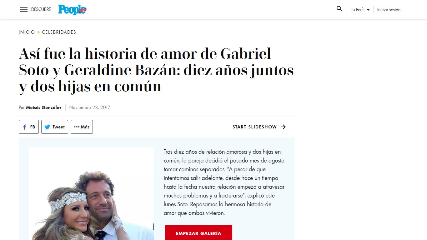La historia de amor de Gabriel Soto y Geraldine Bazan